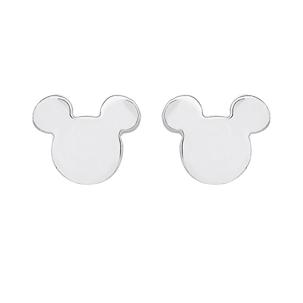 Disney Mickey Mouse Sterling Silver Silhouette Stud Earrings  Peers Hardy Disney Mickey Mouse Sterling Silver Stud Earrings  This classic adorable pair has a unique quality of Mickey Mouse silhouette.  Trendy and fashionable design, the Disney Mickey Mouse famous pose Sterling Silver Stud Earrings will add a chic, fun touch to any outfit.