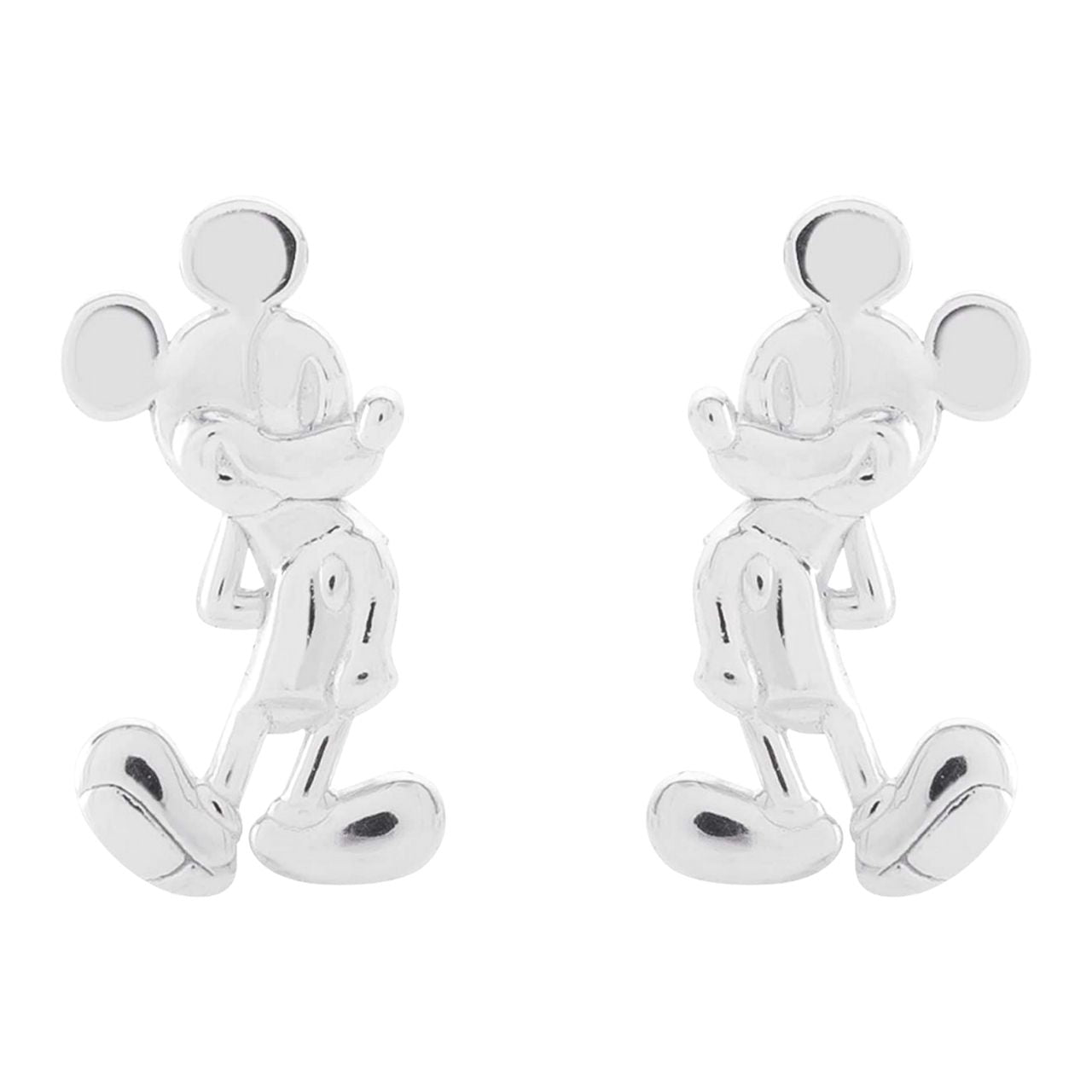 Peers Hardy Disney Mickey Mouse Silver Stud Earrings  Stunning sterling silver stud earrings form a silhouette of Micky Mouse famous pose adding a feminine touch to the classic piece of jewellery  Trendy and fashionable design, the Disney Micky Mouse famous pose Sterling Silver Stud Earrings add a chic, fun touch to any outfit.