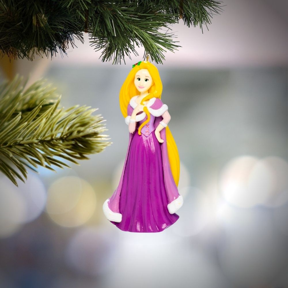 Kurt S Adler Disney Princess Christmas Ornament - Rapunzel  Disney Rapunzel and is mostly known for her golden blonde long hair and is a fun and festive addition to any holiday décor! Perfect for Disney fans of every age.