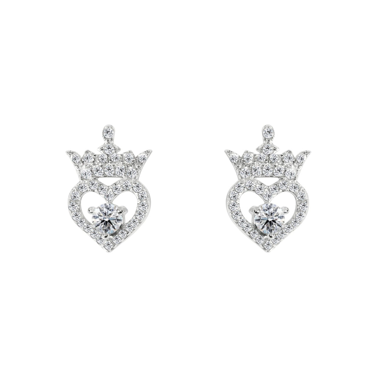 Disney Princess Sterling Silver Birthstone Crown Earrings – April  Beautiful silver Birthstone princess crown earrings with CZ crystals adding a feminine touch to the Disney classic piece of Jewellery.  Trendy and fashionable design, the Disney princess sterling silver earrings add a chic, fun touch to any outfit. the perfect gift for any Disney Princess fan.