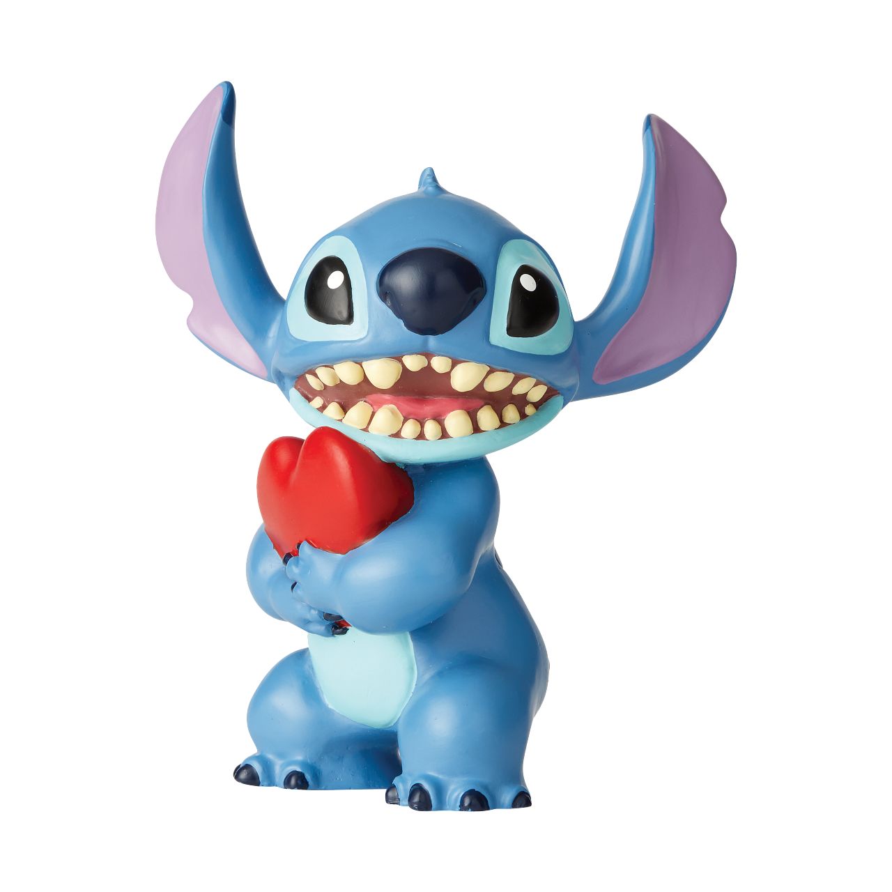 Stitch Heart Figurine  Just when the creators of Experiment 626 thought he was incapable of love, Stitch learned all about how to love from his best friend Lilo. This irresistible extra-terrestrial is the perfect addition to your 'ohana.