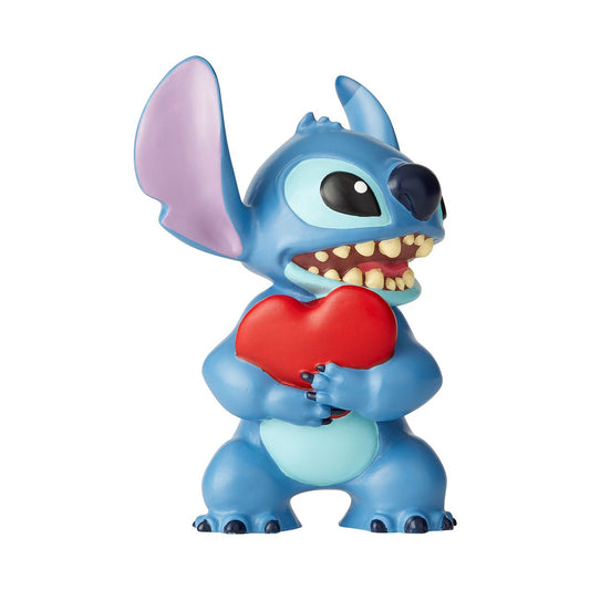 Stitch Heart Figurine  Just when the creators of Experiment 626 thought he was incapable of love, Stitch learned all about how to love from his best friend Lilo. This irresistible extra-terrestrial is the perfect addition to your 'ohana.