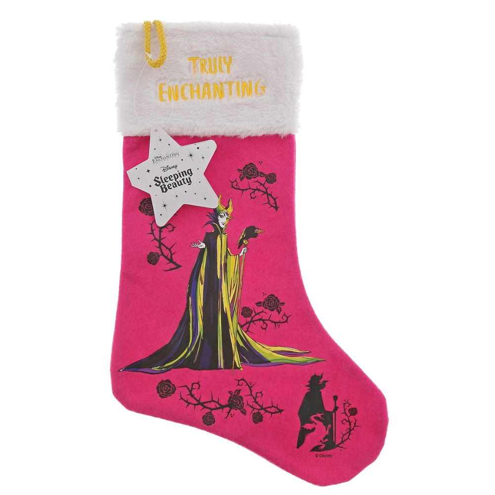 Disney Truly Enchanting Maleficent Christmas Stocking  We have just the gift to make this Christmas extra wicked| Vibrant colours and villainous artwork create this wickedly eye-catching Maleficent stocking, perfect for hanging in any Villain fan's home.