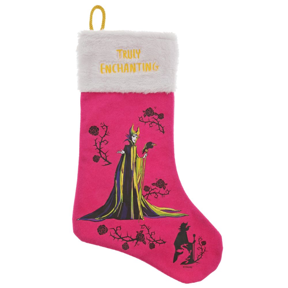 Disney Truly Enchanting Maleficent Christmas Stocking  We have just the gift to make this Christmas extra wicked| Vibrant colours and villainous artwork create this wickedly eye-catching Maleficent stocking, perfect for hanging in any Villain fan's home.