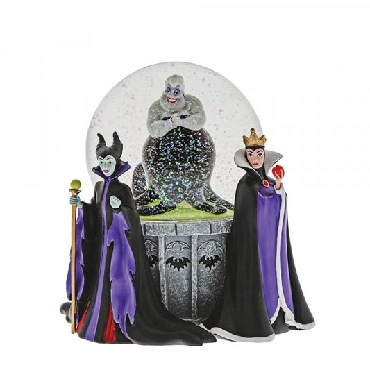 Disney Villain Waterball  Three of Disney's most delightfully evil villains are featured in this light up waterball. Ursula from The Little Mermaid, the Evil Queen from Snow White and Maleficent from Sleeping Beauty are fully dimensional and hand painted.