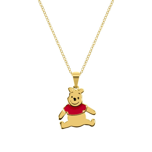 Disney Winnie The Pooh Sterling Silver Necklace with Pendant  These exquisitely designed Winne the Pooh silver necklace, form a silhouette of Winnie's famous pose adding a feminine touch to the classic piece of jewellery  Trendy and fashionable design, the Disney Winnie The Pooh pendant adds a chic, fun touch to any outfit.