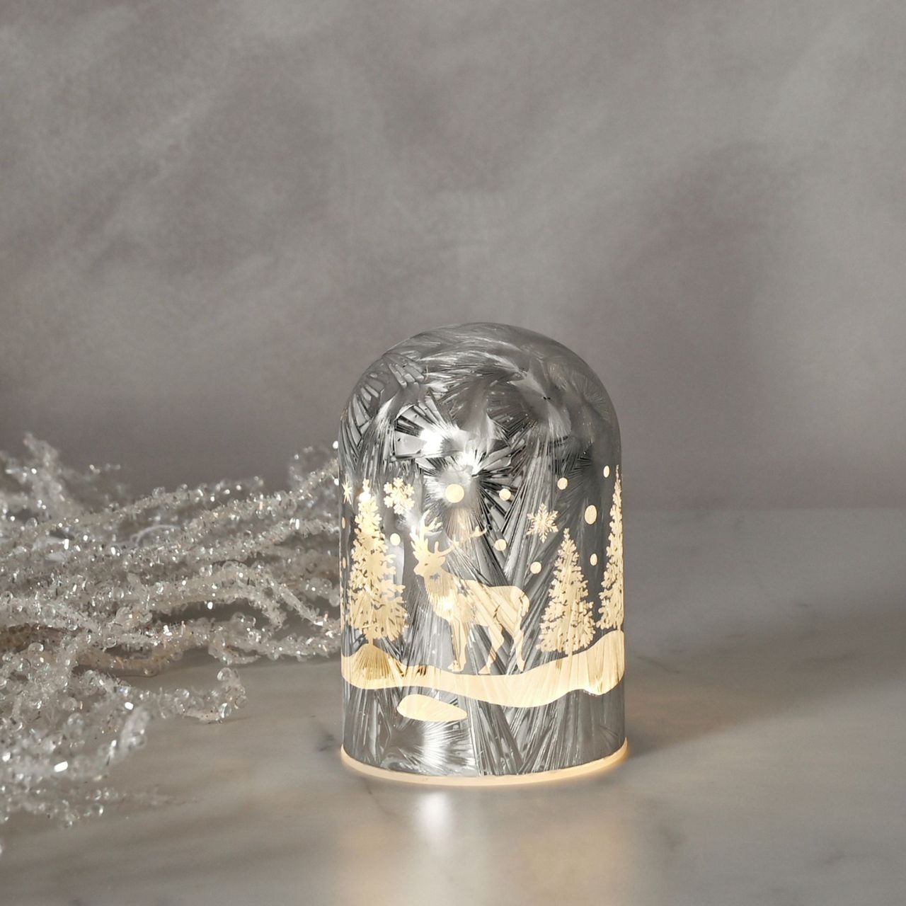 Christmas Domed Frosted Haven Glass LED Tube Light  A glass domed LED tube light.  This illuminating decoration is a delightful twist on the traditional this Christmas.