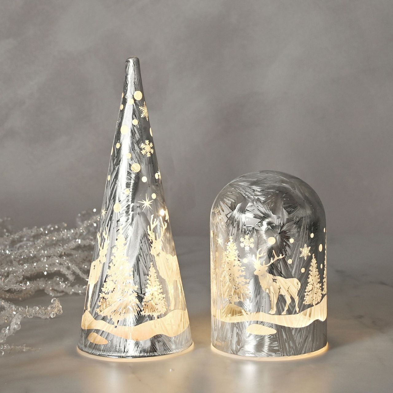 Christmas Domed Frosted Haven Glass LED Tube Light  A glass domed LED tube light.  This illuminating decoration is a delightful twist on the traditional this Christmas.