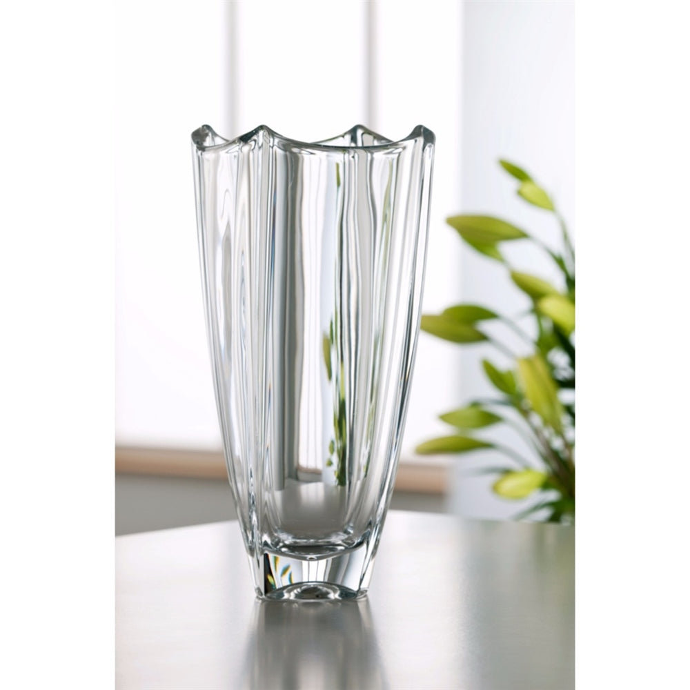 Galway Crystal Dune Square Vase 12"  The Dune 12 Vase's elegant design is influenced by the soft flowing lines of the sand dunes of Ireland's beautiful coastline.
