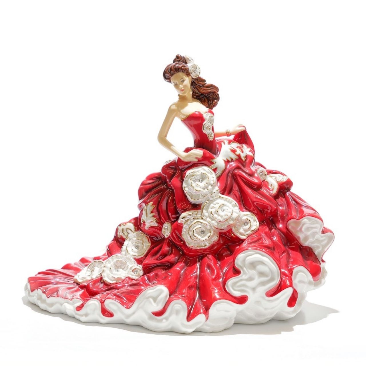 English Ladies Scarlett Enchantment  The stunning Enchantment range from the English Ladies Co has a new star – Scarlett! Standing 22cm tall this beautiful figure wears an elegant dress in a striking deep red.