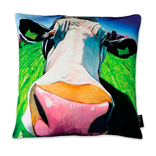 Eoin O'Connor The Moover And Shaker 45cm Cushion  EOIN O’CONNOR’S eclectic style and striking use of colour makes his work instantly recognisable. While his command over scale and perspective is rooted in his architectural training, his passion remains firmly grounded in creating strikingly vibrant paintings which echo his unique view of Irish life.