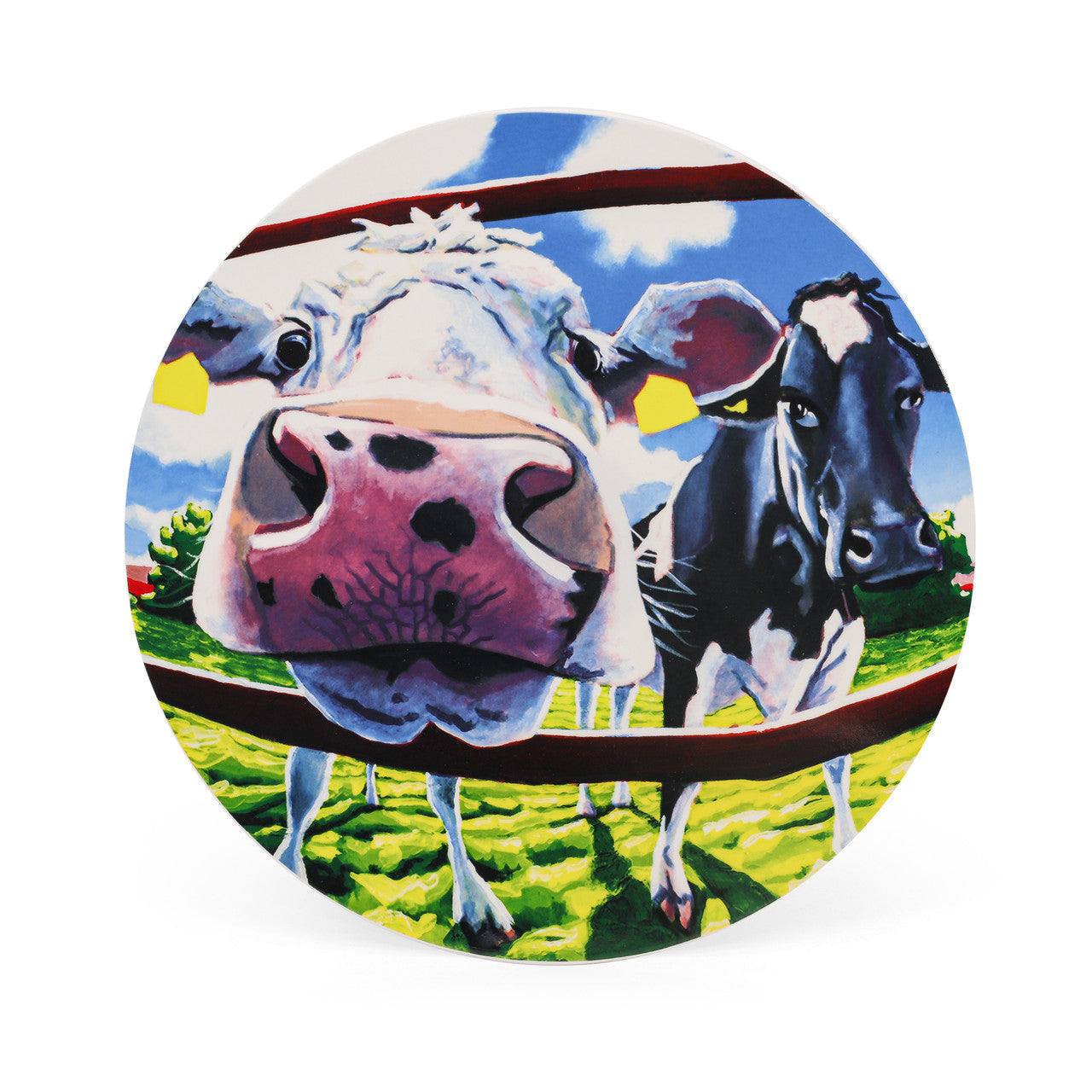 Tipperary Crystal Eoin O'Connor Cow Cake Stand - NEW 2022  EOIN O’CONNOR’S eclectic style and striking use of colour makes his work instantly recognisable. While his command over scale and perspective is rooted in his architectural training.