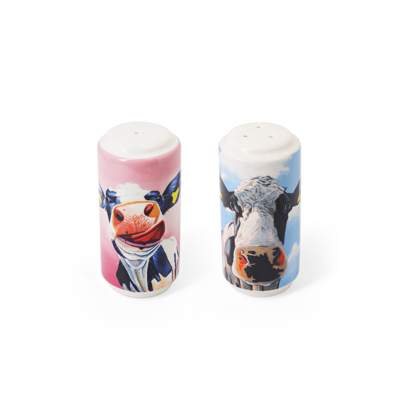 Tipperary Crystal Eoin O'Connor Cow Salt & Pepper NEW 2022!  EOIN O’CONNOR’S eclectic style and striking use of colour makes his work instantly recognisable.