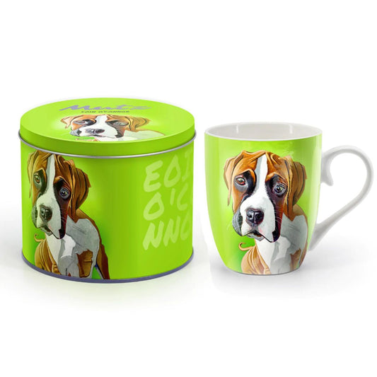 Eoin O'Connor Mutz Mug - The Young Pretender  New Mutz mugs are bursting with colour and they come in a funky tin.  Tipperary Crystal are delighted to present the Mutz Collection Irish artist Eoin O'Connor.