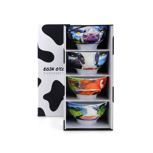 Eoin O'Connor Set of 4 Bowls - NEW 2021  Tipperary Crystal in association with Irish Artist Eoin O Connor are delighted to present you our new Cafe Range. These high quality designs come wonderfully presented in funky rigid gift boxes