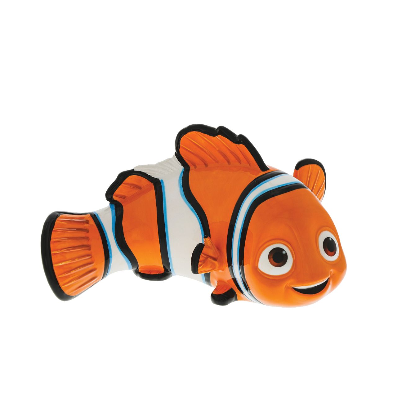 Sharkbait Finding Nemo Money Bank  Featured here is the energetic young clownfish, Sharkbait trying to get back home to the reef and his dad. Save all your pennies is this beautifully sculpted Finding Nemo money bank. The perfect gift for any pixar fan. This ceramic home accessory is only available from the Enchanting Disney Collection.