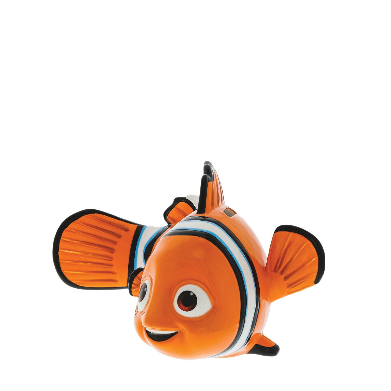 Sharkbait Finding Nemo Money Bank  Featured here is the energetic young clownfish, Sharkbait trying to get back home to the reef and his dad. Save all your pennies is this beautifully sculpted Finding Nemo money bank. The perfect gift for any pixar fan. This ceramic home accessory is only available from the Enchanting Disney Collection.