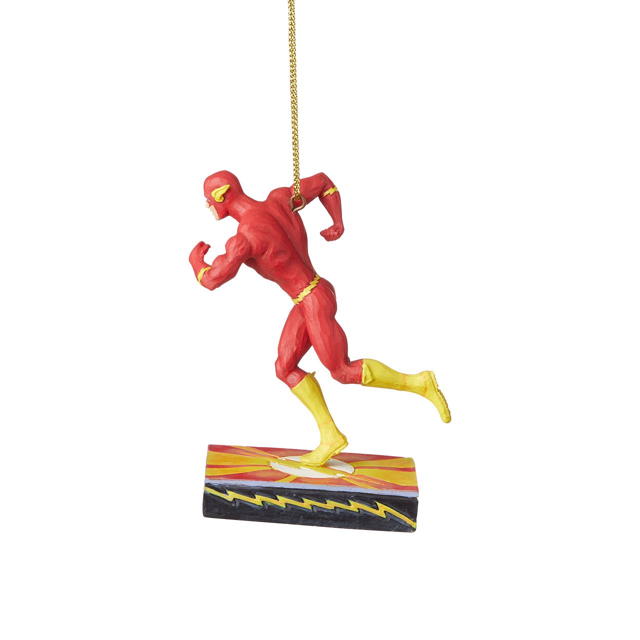Jim Shore Flash Silver Age Christmas Hanging Ornament  DC Comics’ Justice League is comprised of the world’s most iconic superheroes. Jim Shore celebrates The Flash in an iconic pose in his signature wood carved look and folk art styling. Sure to be a treasured gift across the generations.