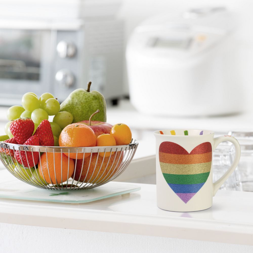 For You Rainbow Mug  Embrace and represent every colour of the rainbow with this heartfelt and chic glitter mug. Shout 'Love is Love' from the rooftops and advertise it on your coffee cup each morning.