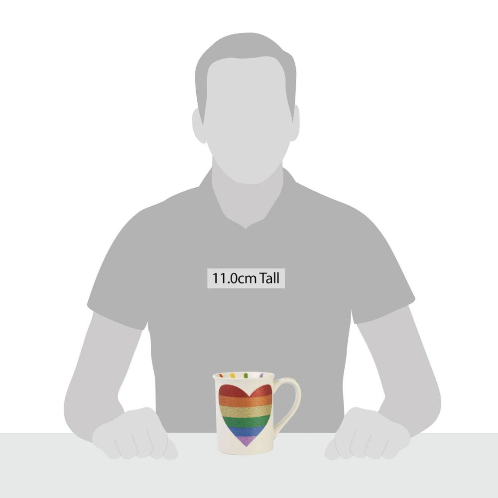 For You Rainbow Mug  Embrace and represent every colour of the rainbow with this heartfelt and chic glitter mug. Shout 'Love is Love' from the rooftops and advertise it on your coffee cup each morning.