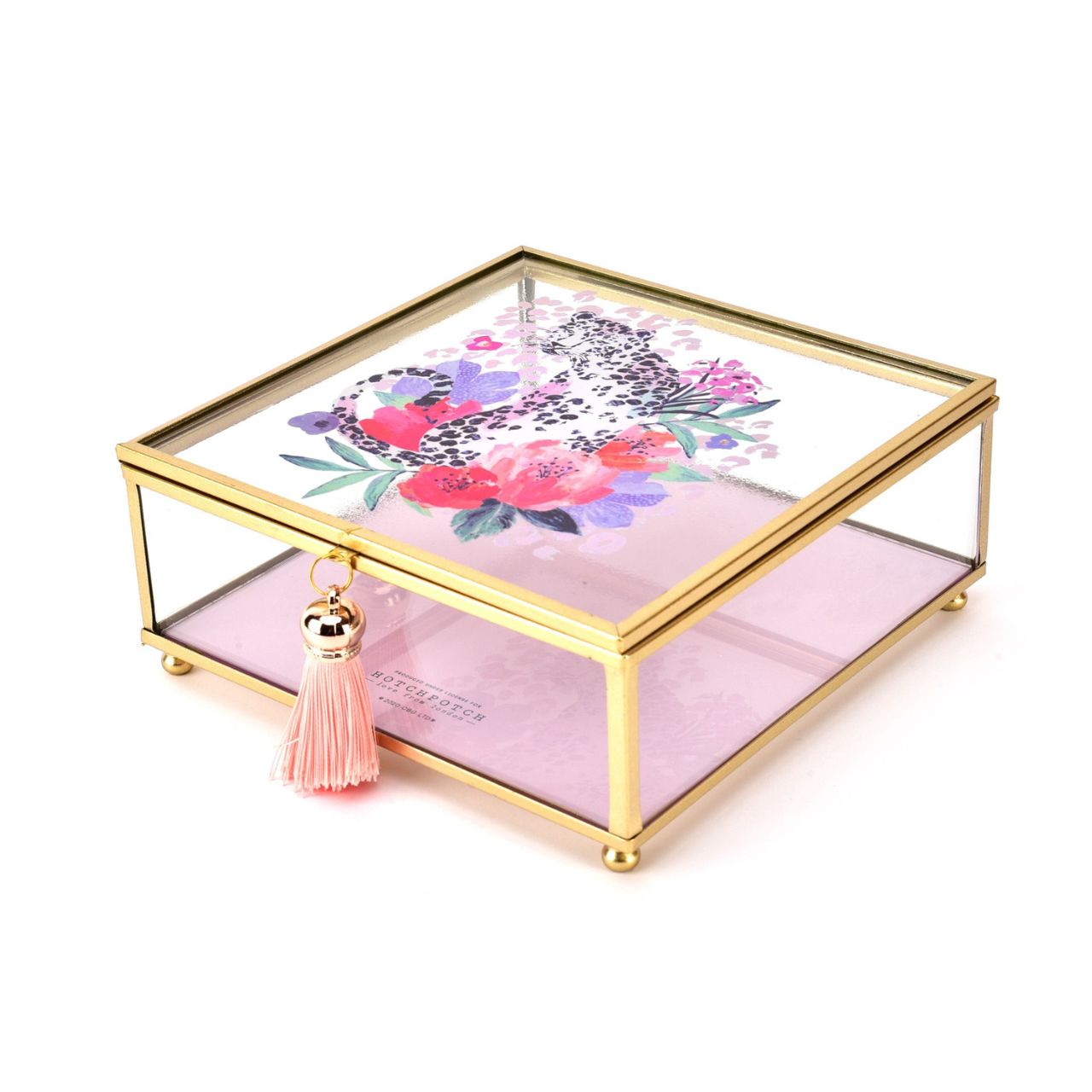 Frida Leopard Glass Trinket Box  For all your most treasured trinkets, this beautiful large glass Leopard box from our Frida collection is sure to add sophistication and style to your dressing table.