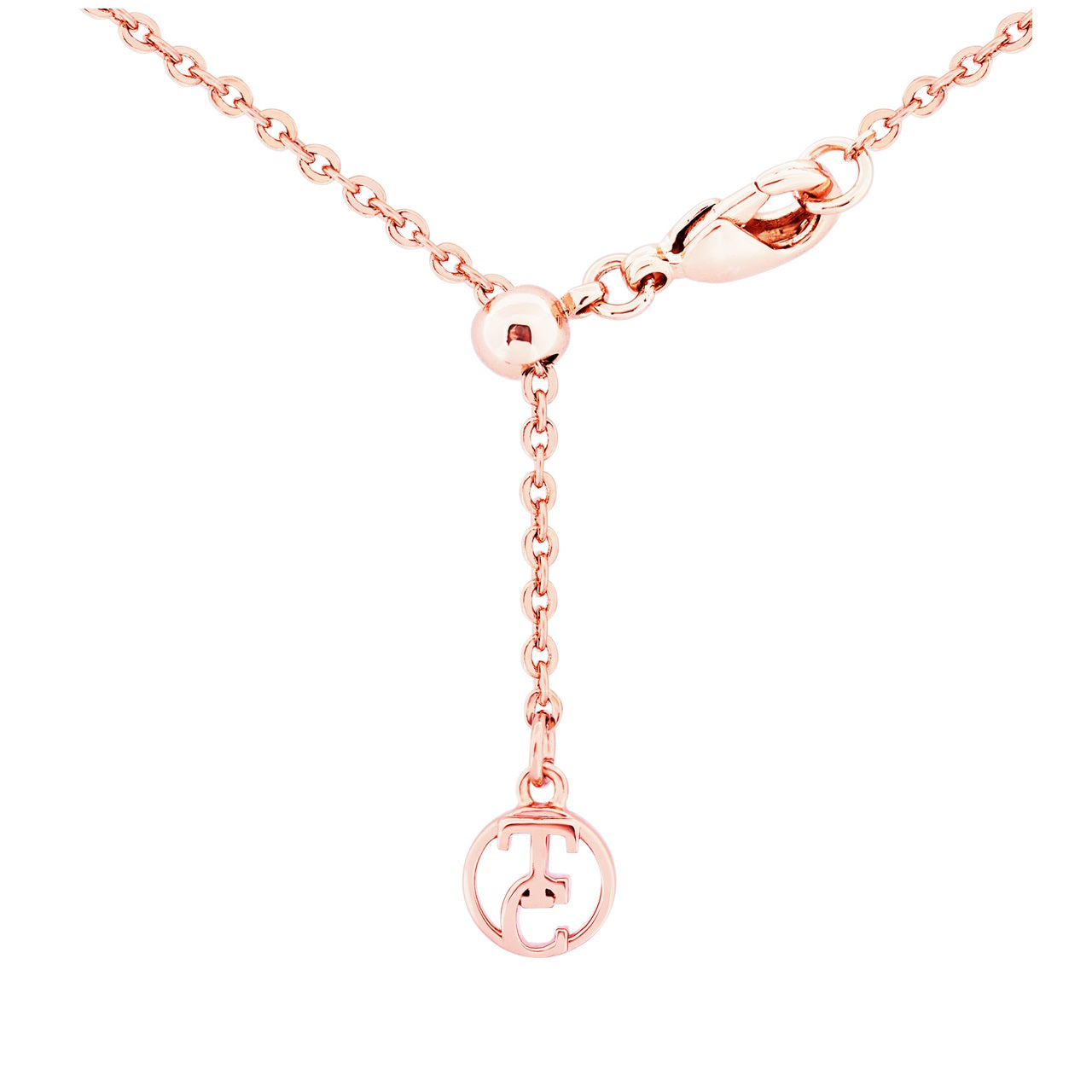 Tipperary Crystal Full Moon Pendant With Circle Rings - Rose Gold