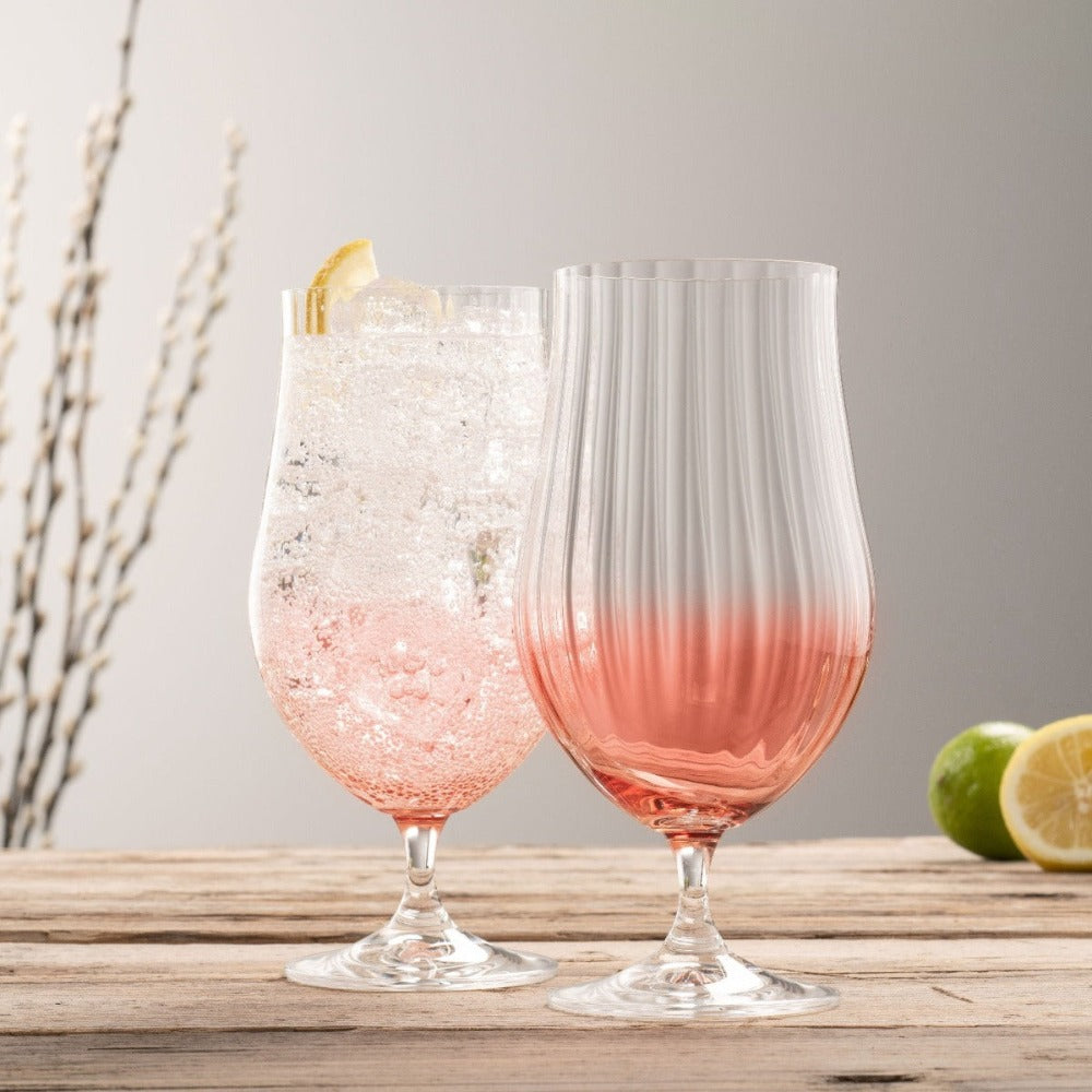 Galway Crystal Erne Craft Beer Cocktail Glass Pair Blush