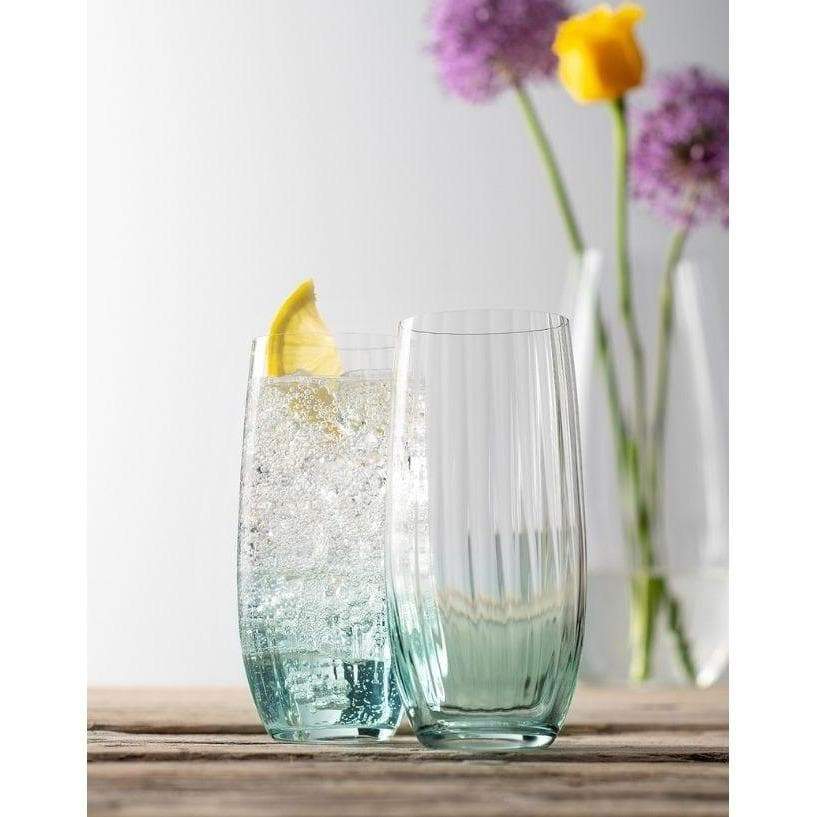Galway Crystal Erne Hiball Glass Pair Aqua