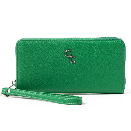 Galway Crystal Fashion Ladies Wallet - Green  Our Galway Crystal Green wallet is casual yet classy and perfect for carrying lifes little essentials. Use this elegant wallet to safely store cash, cards and more within a zip closure.