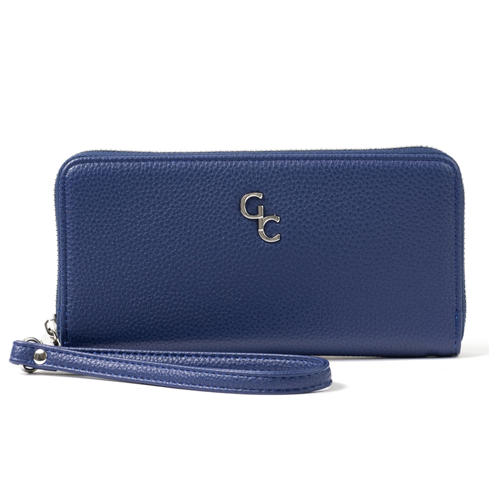Galway Crystal Fashion Ladies Wallet - Navy  Our Galway Crystal Navy wallet is casual yet classy and perfect for carrying lifes little essentials. Use this elegant wallet to safely store cash, cards and more within a zip closure.