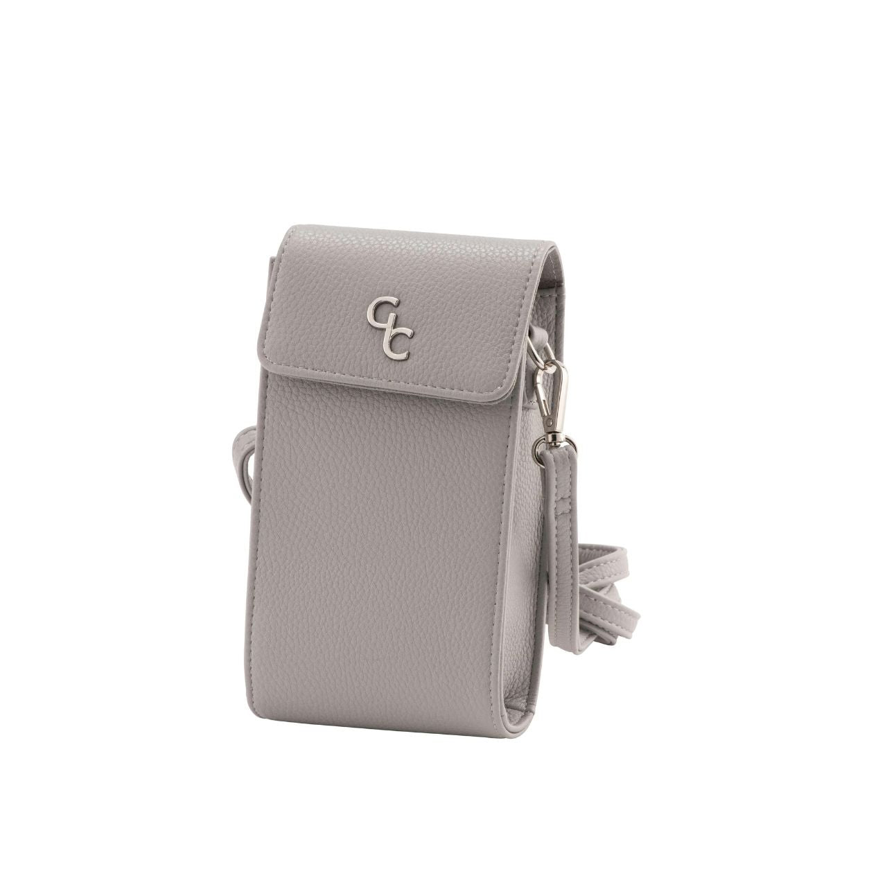 Galway Crystal Fashion Mini Crossbody Handbag - Grey  Introducing the new must have accessory that is truly functional. Our Light Weight, Slim, Sleek, Crossbody bag is designed to hold the most essential accessory: Your mobile phone. There is nothing more liberating than carrying a lightweight bag that carries your essentials.
