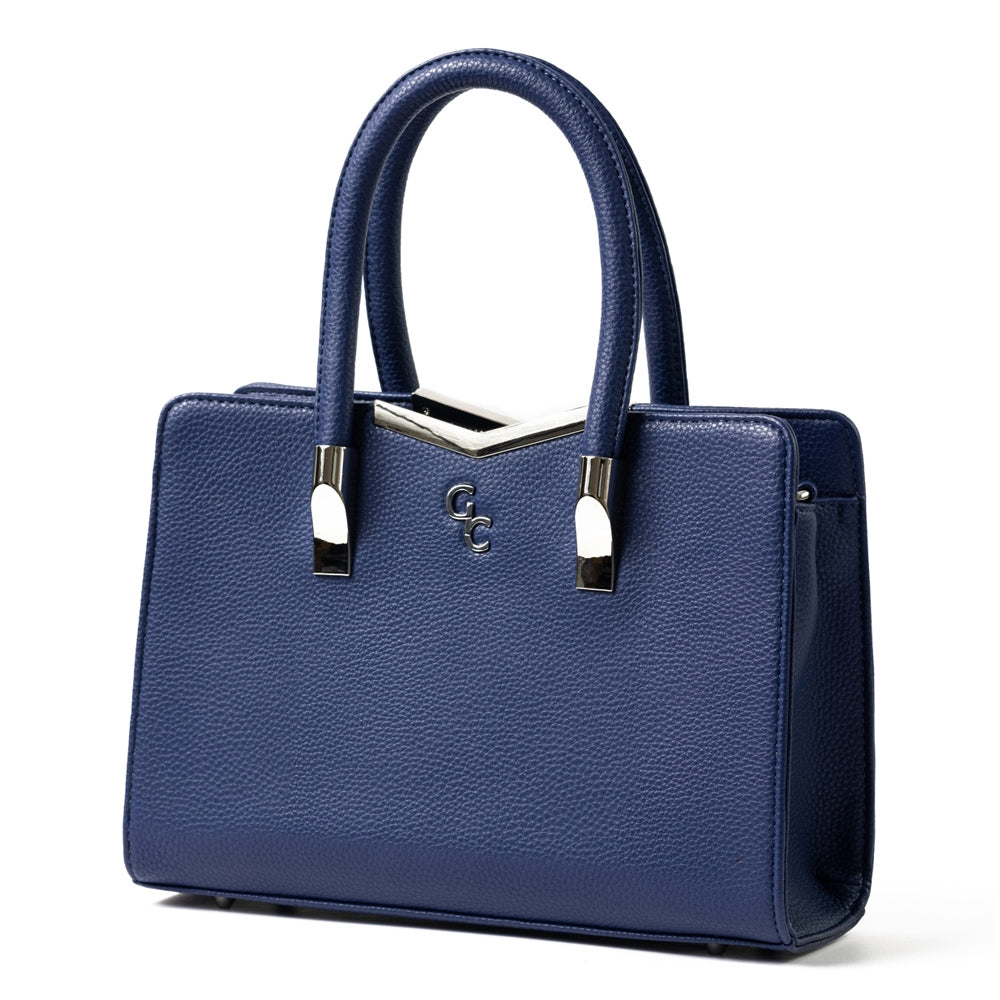 Galway Crystal Fashion Top Handle Handbag - Navy  Our stunning Navy Top Handle Bag shouts class and sophistication with it's unique shape and style. A timeless accessory that will transform any outfit. This bag is modern, stylish, yet a classic piece.