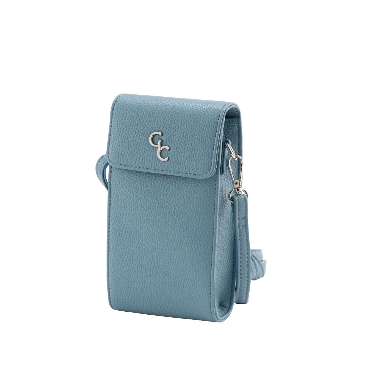 Mini Cross Body Bag - Light Blue by Galway Crystal  Introducing the new must have accessory that is truly functional. Our Light weight, Slim, Sleek, Crossbody bag is designed to hold the most essential accessory: Your mobile phone. There is nothing more liberating than carrying a lightweight bag that carries your essentials.