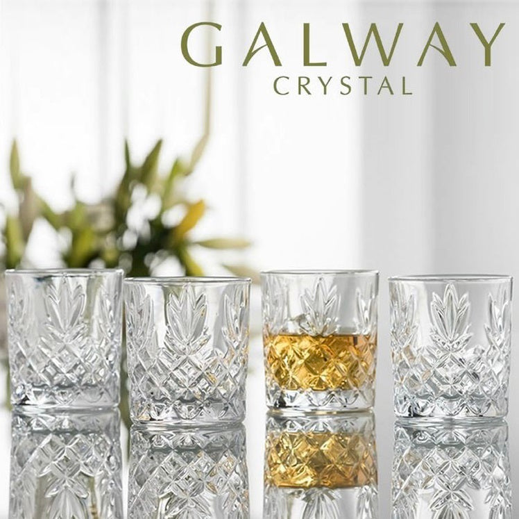 Galway Crystal Renmore D.O.F Whiskey Set of 4