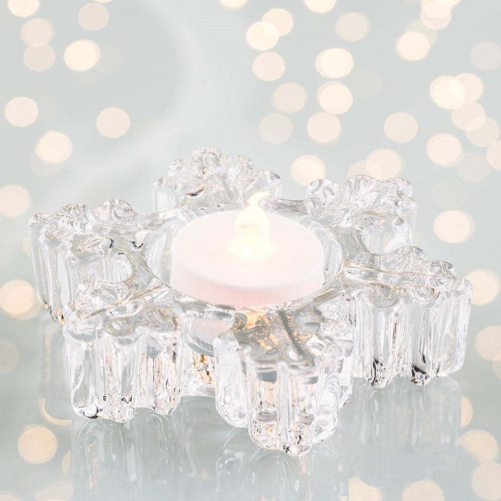 Galway Crystal Snowflake Votive - LED Tealight 