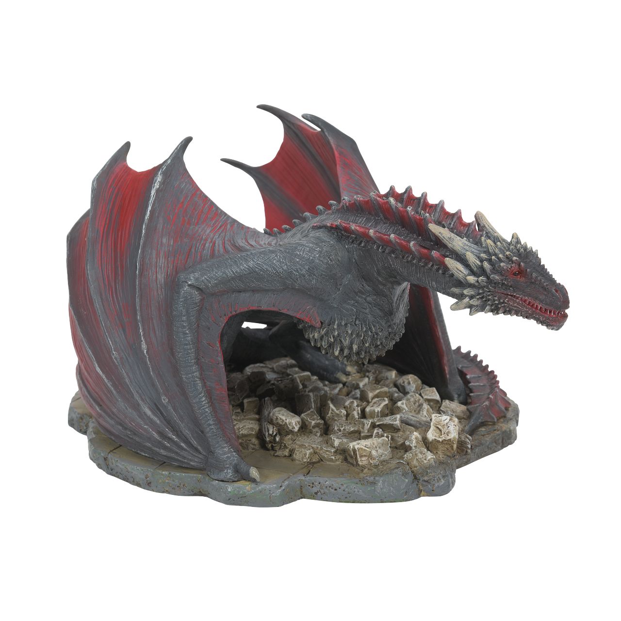 Department 56 Game of Thrones Drogon Figurine  This figurine is of Drogon, the largest and fiercest of the three in Game of Thrones. Hand crafted from high quality cast stone, hand painted. Crafted with the TV realness of Game of Thrones TV series. Packaged in a branded gift box, this is a decoration not a toy.