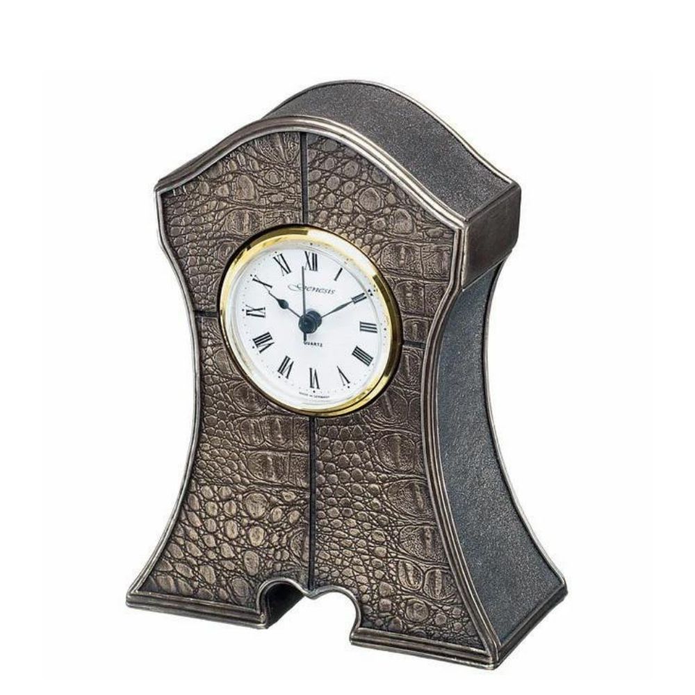 Genesis Classic Clock  Alligator skin effect clock with matching photo frames in the range.  Genesis Fine Arts has evolved into a much loved and world famous Irish brand to produce a striking range of handcrafted cold cast bronze sculptures.