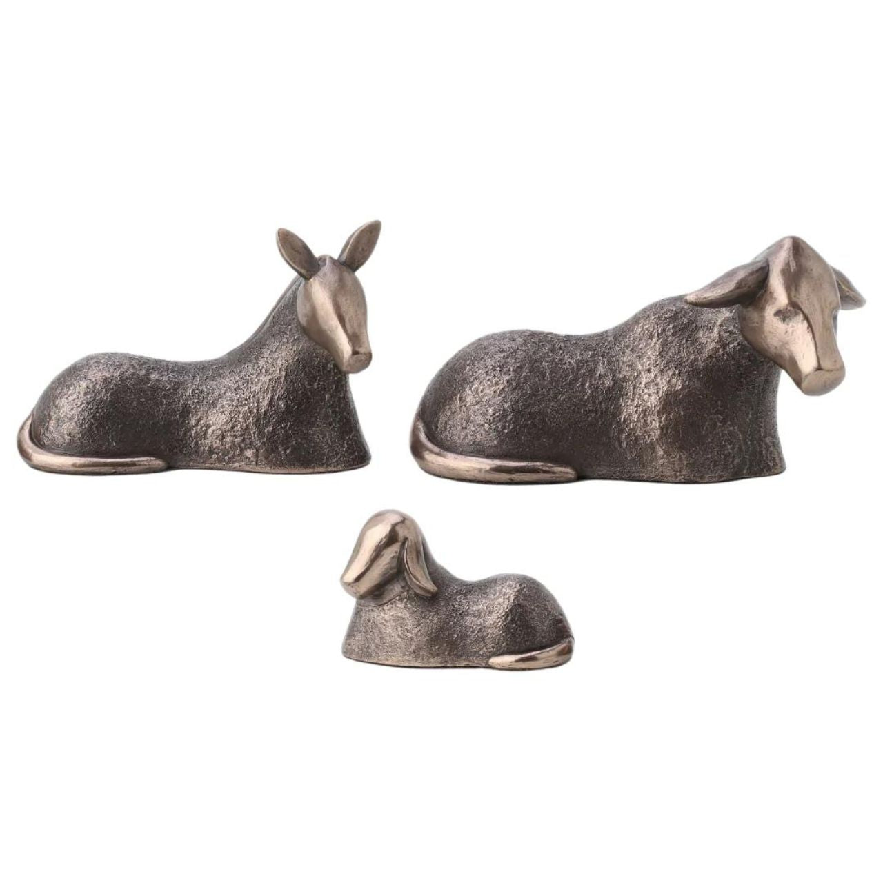 Genesis Nativity Animals.  A beautiful collection of three bronze coloured nativity animals from Genesis Ireland.  The perfect addition to your nativity scenes this Christmas.