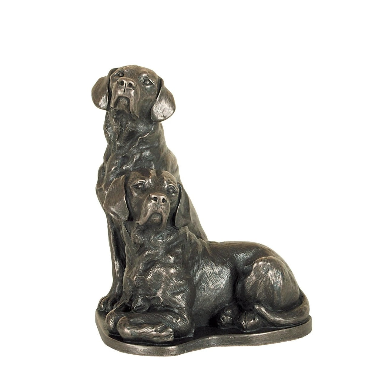 Genesis Pair of Labradors  Pair of Labradors for the dog lover.  Genesis Fine Arts has evolved into a much loved and world famous Irish brand to produce a striking range of handcrafted cold cast bronze sculptures.