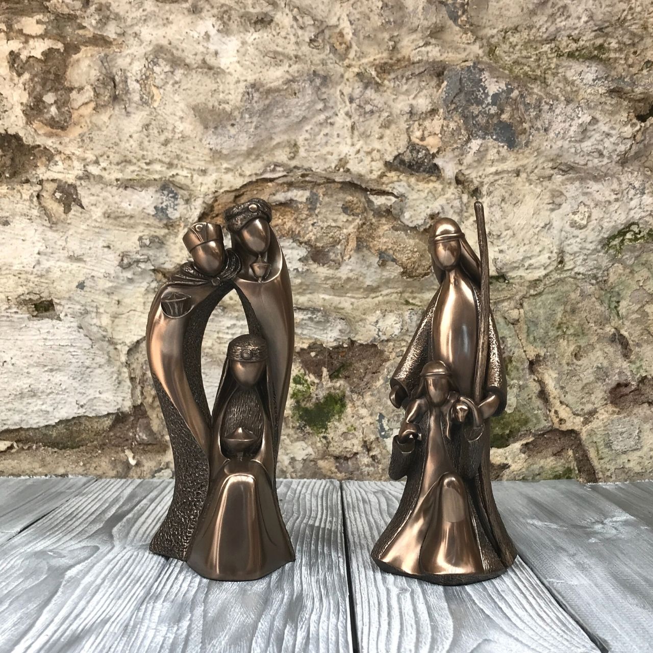 Genesis Shepherds and Sheep  The Shepherds and Sheep are accessories to the Nativity Scene.  Genesis Fine Arts has evolved into a much loved and world famous Irish brand to produce a striking range of handcrafted cold cast bronze sculptures.