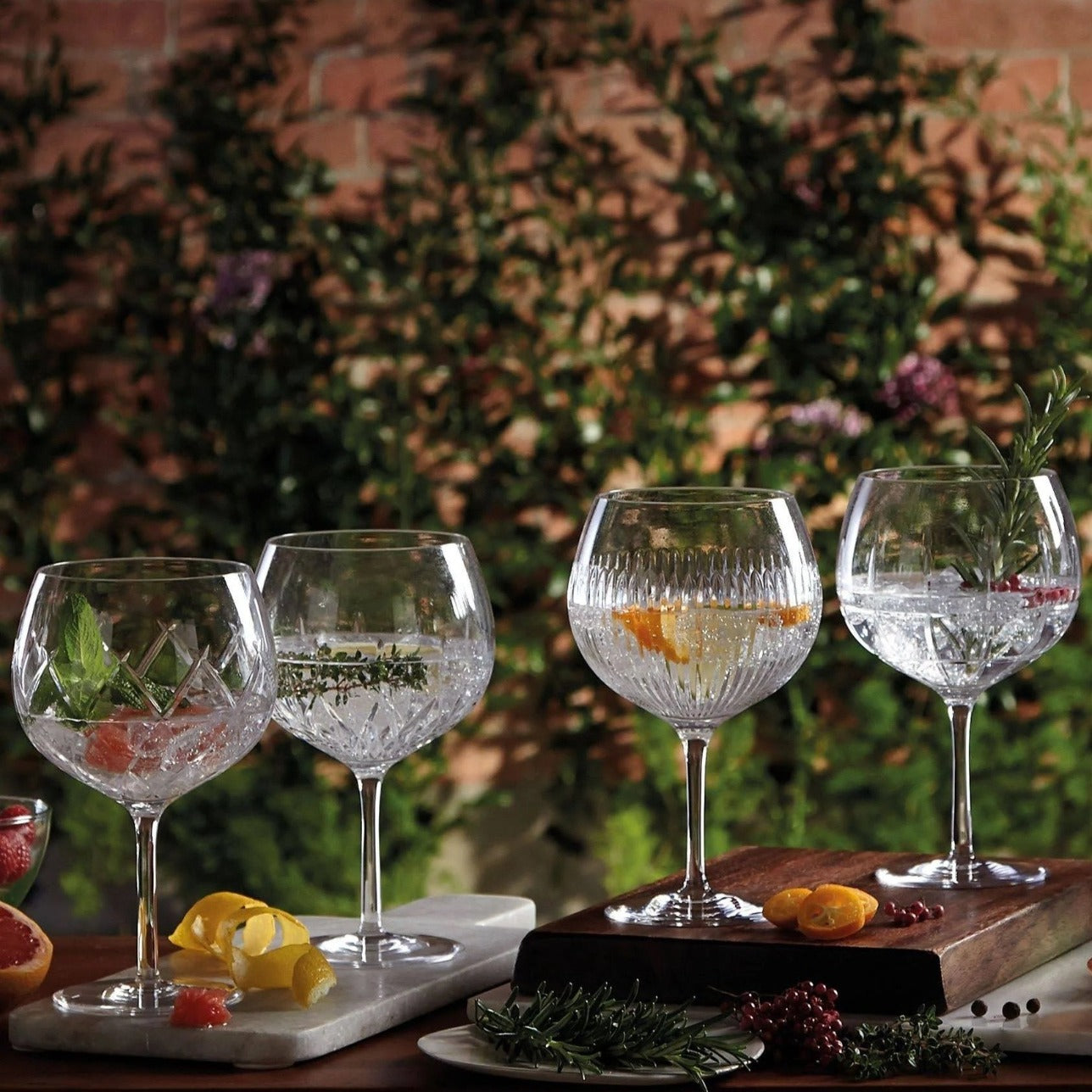 Waterford Crystal Gin Journeys Balloon Wine Glass, Set of 4  Indulge in the optimum gin experience with our striking set of four Gin Journeys Balloon Wine glasses, designed by tasting experts to enrich the aromas and botanical flavours of this iconic summer spirit.