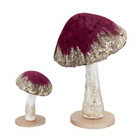 Gisela Graham Burgundy Velvet Toadstool Ornament  Browse our beautiful range of luxury Christmas tree decorations, baubles & ornaments for your tree this Christmas.