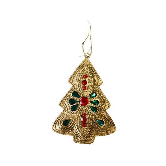 Gisela Graham Gold Resin Tree Hanging Ornament  Browse our beautiful range of luxury Christmas tree decorations, baubles & ornaments for your tree this Christmas.  Add style to your Christmas tree with these elegant Christmas Hanging Ornaments Gold Tree with bright jewels.