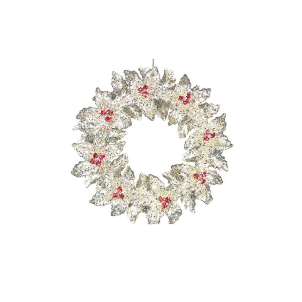 Gisela Graham Silver Wreath with Berries Christmas Decoration  Browse our beautiful range of luxury Christmas tree decorations, baubles & ornaments for your tree this Christmas.  Add style to your Christmas tree with these elegant Christmas Silver Wreath with Berries Hanging Decoration 