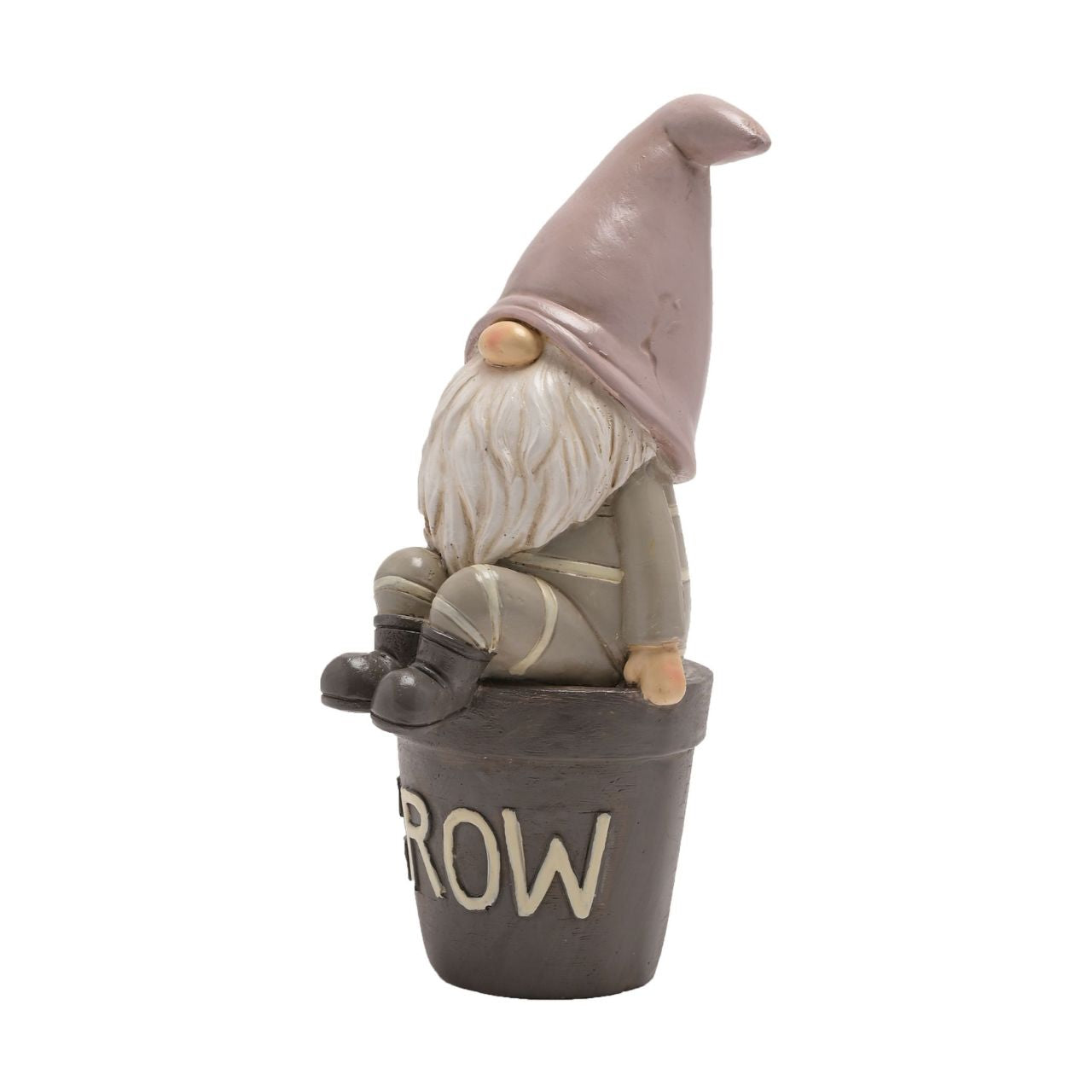 This fun-filled decoration will raise smiles and add character to gardens.  The hand painted resin garden decoration depicts a loveable gonk sitting upon a flowerpot that displays the word ‘Grow’ across the front. It showcases beautiful colouring throughout and offers versatile display options around the garden.