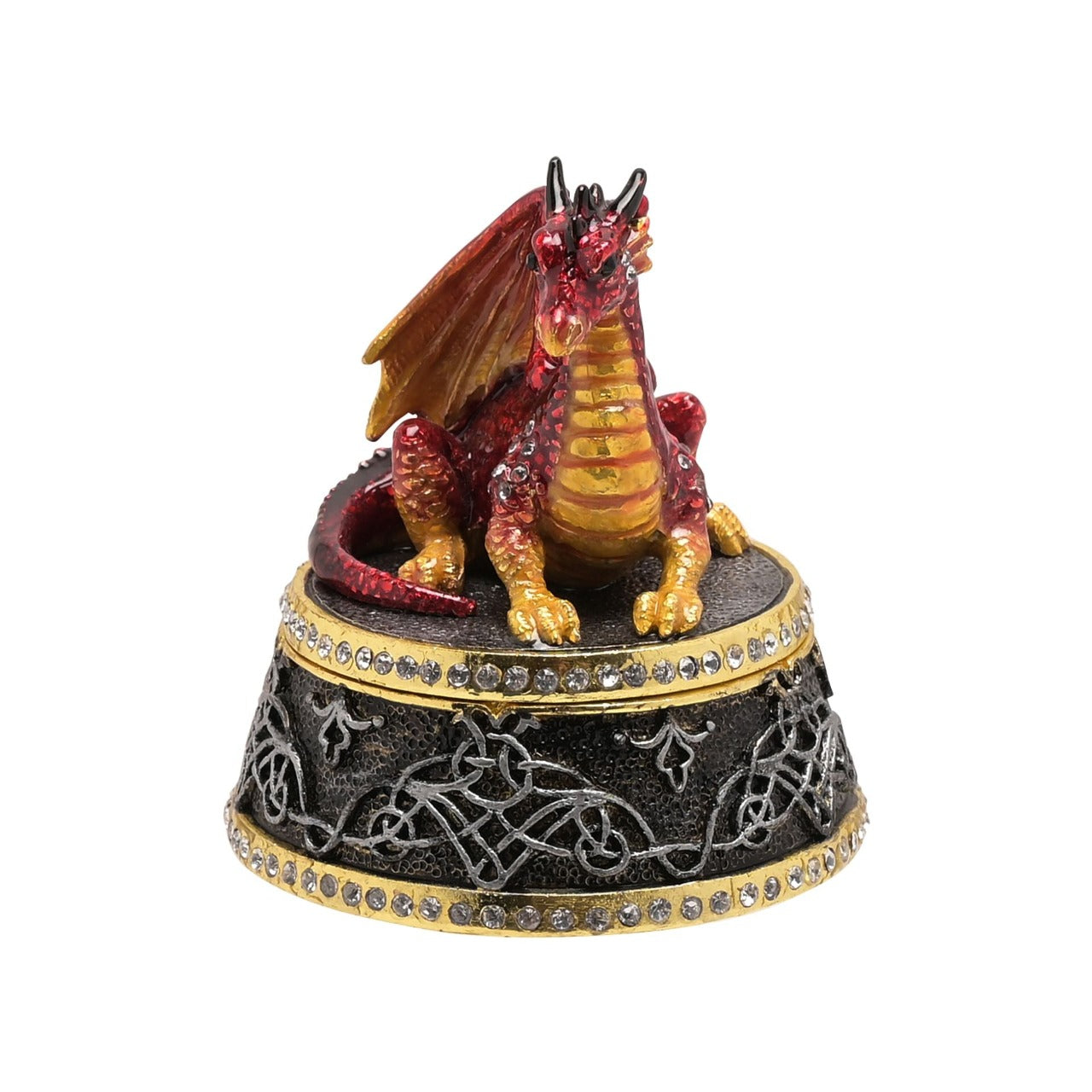Gothic Red Dragon Jewllery Box  A gothic red dragon jewellery box by HOCUS POCUS NOVELTIES®.  This majestic jewellery box captures the mythical world of dragons for those obsessed with fantasy.