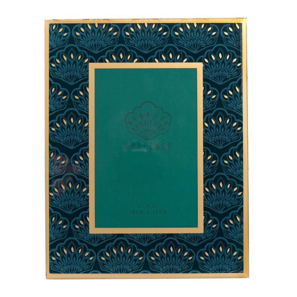 Green & Gold Peacock Photo Frame 4" x 6"  Inspired by the grace and unique beauty of the peacock 