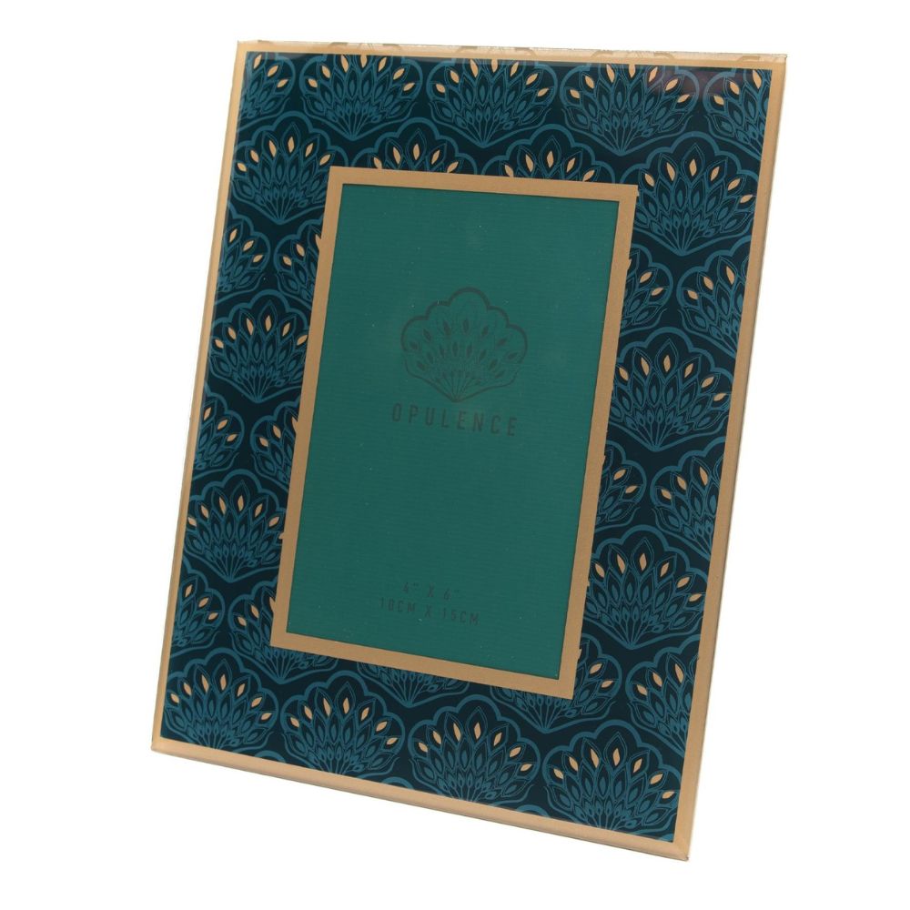 Green & Gold Peacock Photo Frame 4" x 6"  Inspired by the grace and unique beauty of the peacock 