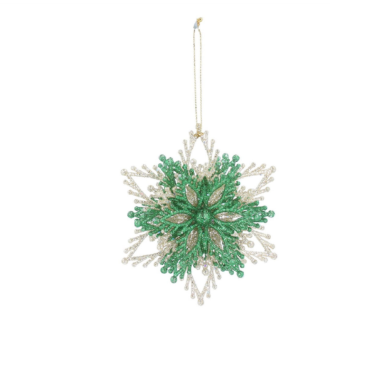 Green & Gold Layered Snowflake Christmas Decoration - Green  Browse our beautiful range of luxury Christmas tree decorations and ornaments for your tree this Christmas.