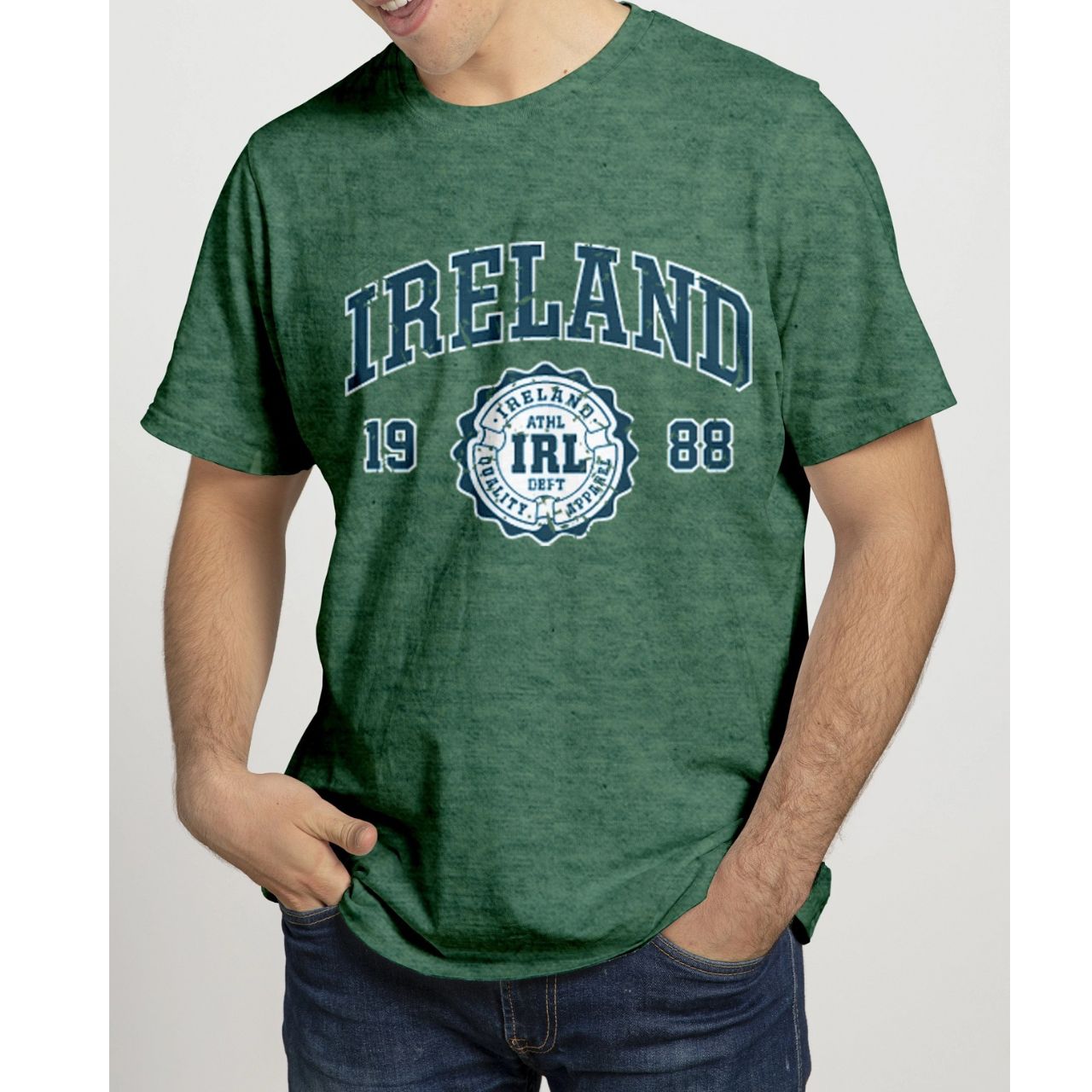 Cara Craft Green Ireland Athletic Department Apparel 88 T-Shirt  - 70% cotton, 30% polyester - Crew Neck - Designed And Printed in Ireland By Cara craft - Machine Washable